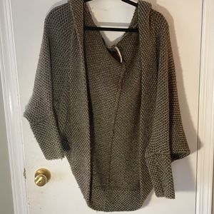Free People Green Cardigan w/ hood & pockets